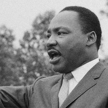 Martin Luther King Jr. giving a speech. 