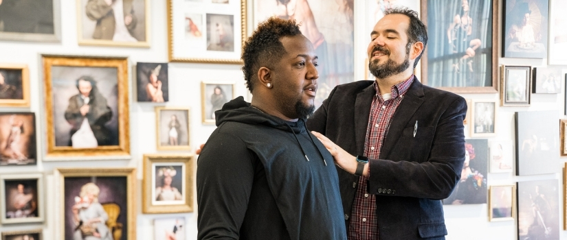 vocal training session with Dominic and Elliot