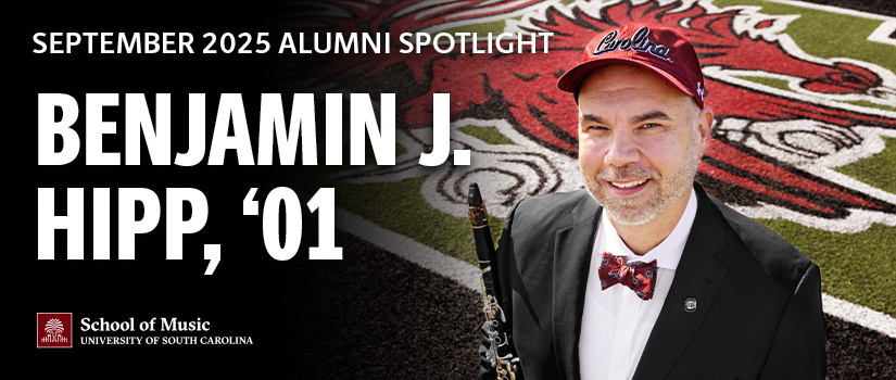 A banner showing the September Alumni Spotlight member Ben Hipp