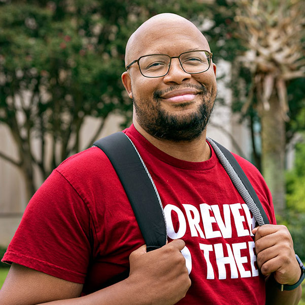 Transfer student Kevin-Michael Harrell