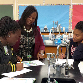 Jefferson in class with her students