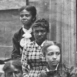 Celia Dial Saxon in plaid dress, Normal School group photo